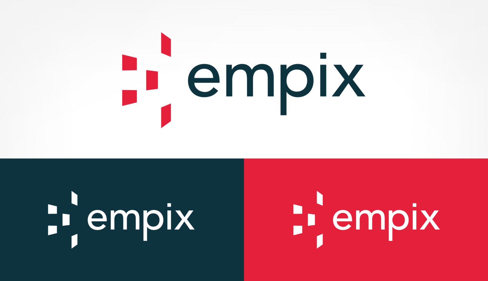 empix logo on different colour lockups