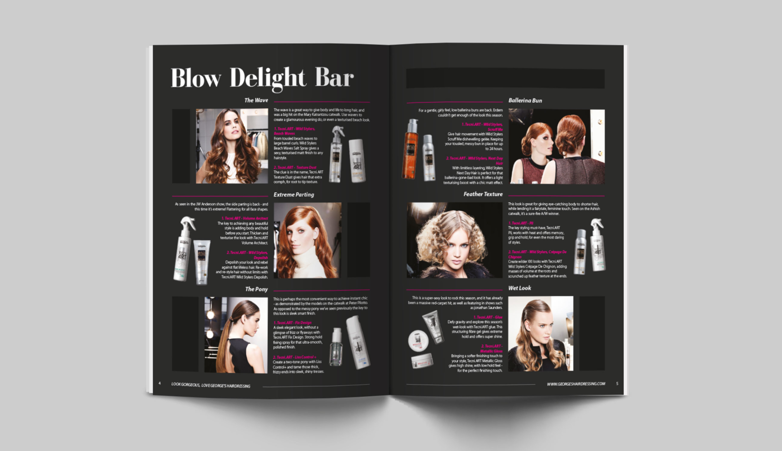 George's Hairdressing magazine spread
