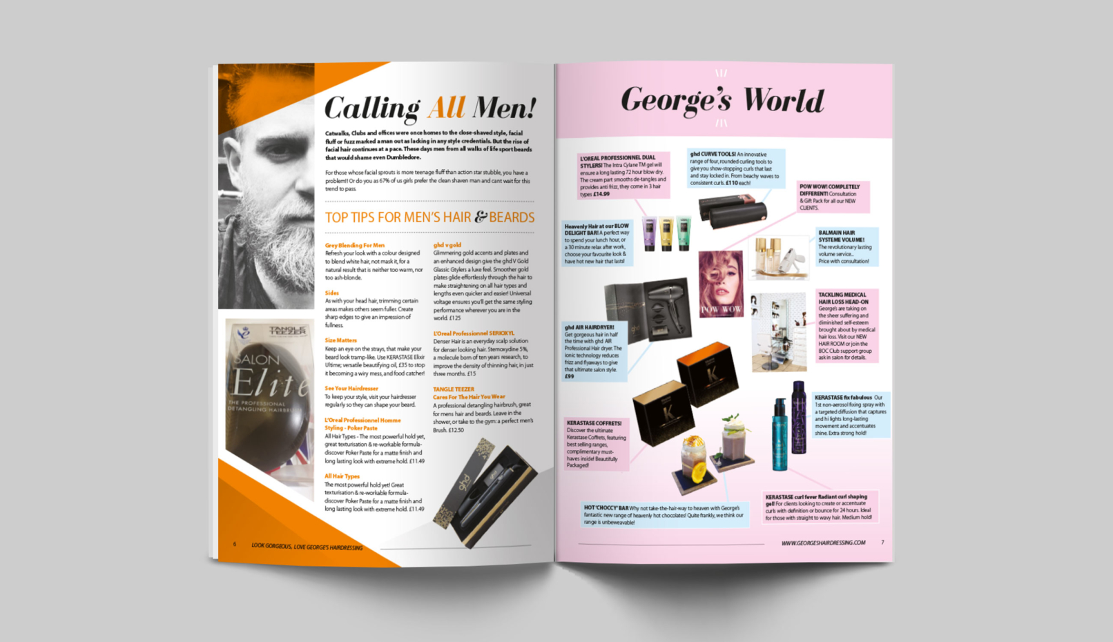 George's Hairdressing magazine spread
