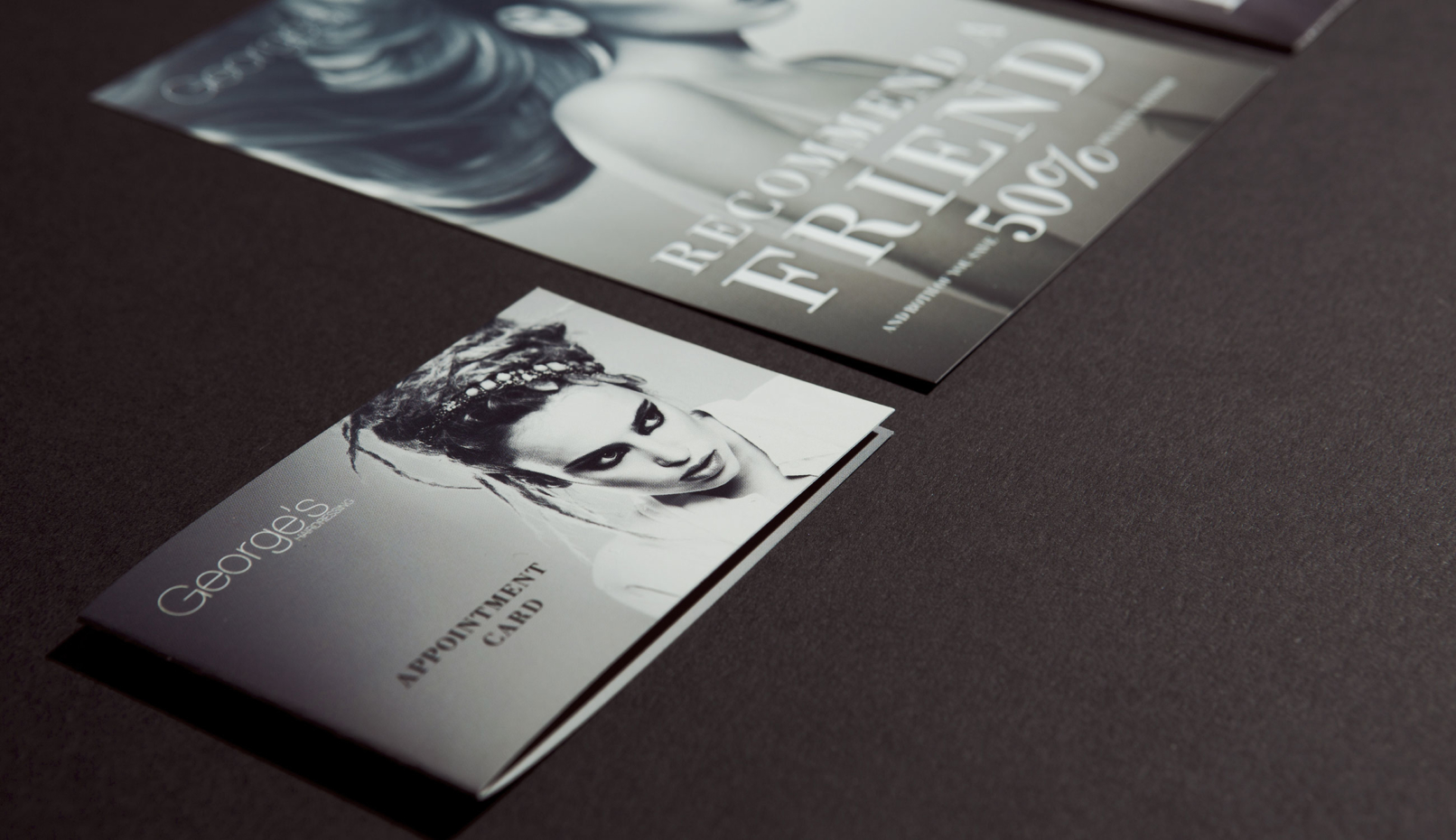 Goerge's Hairdressing appointment card closeup